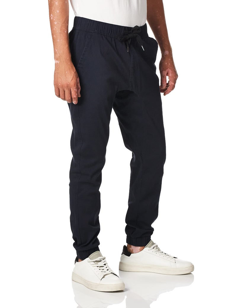 WT02 Men's Twill Jogger Pants, Navy-A, X-Large - Image 2